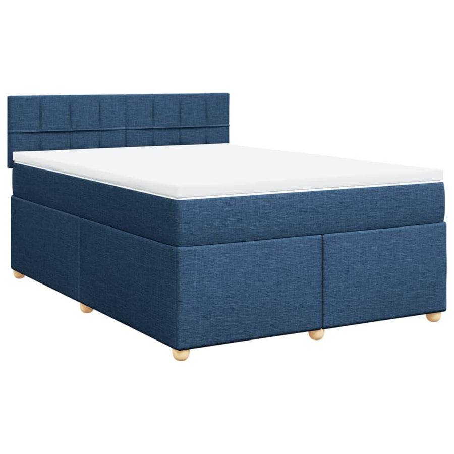 Boxspring met matras stof blauw 160x200 cm