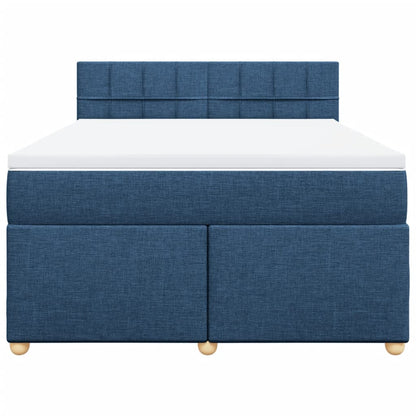 Boxspring met matras stof blauw 160x200 cm