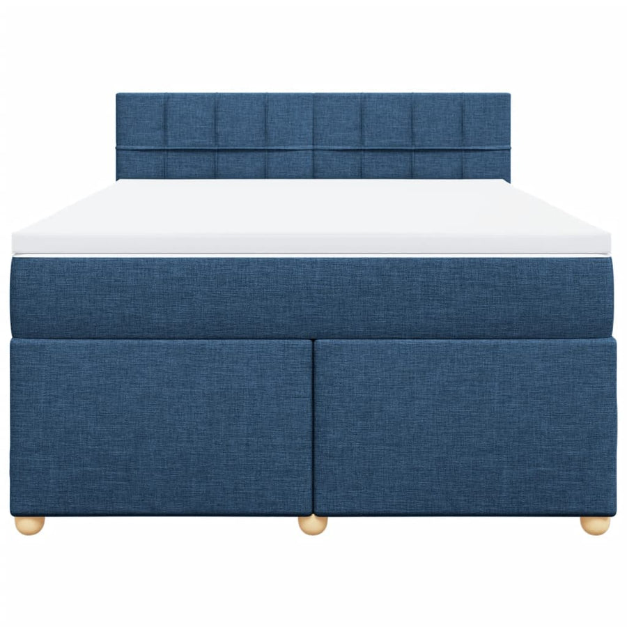 Boxspring met matras stof blauw 160x200 cm