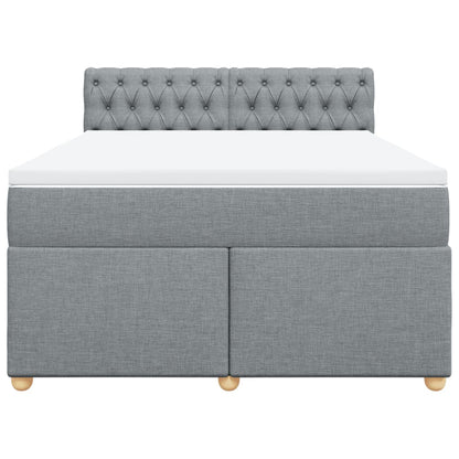 Boxspring met matras stof lichtgrijs 160x200 cm