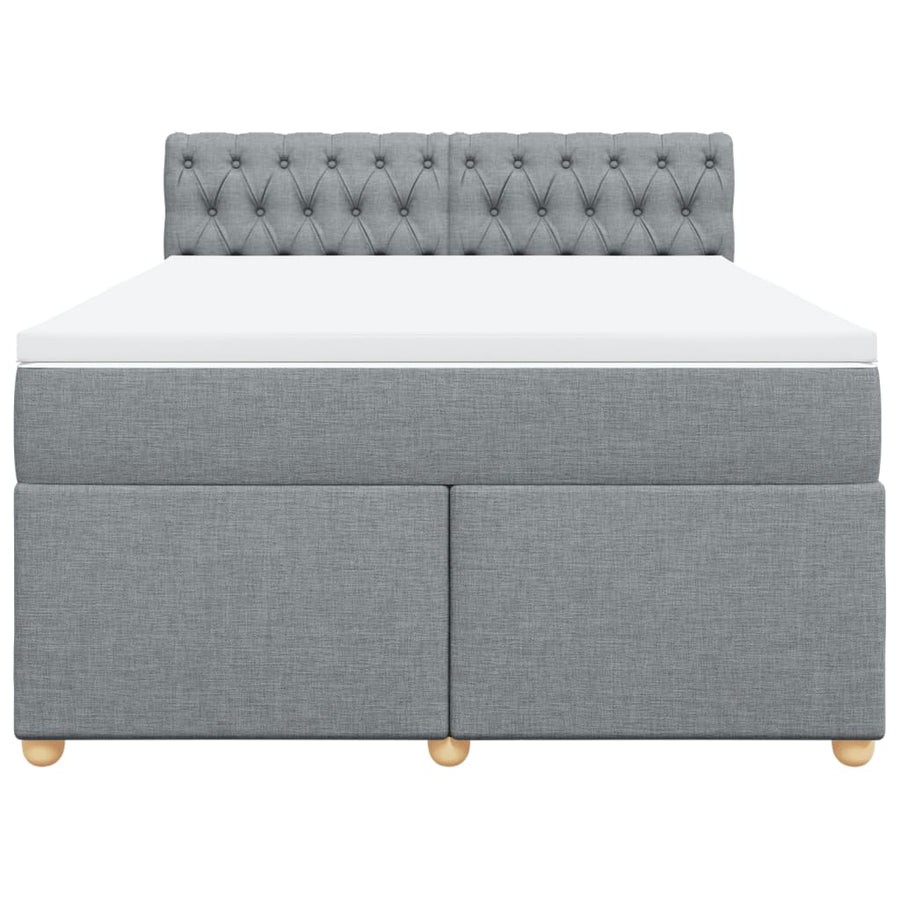 Boxspring met matras stof lichtgrijs 160x200 cm