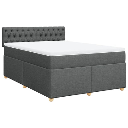 Boxspring met matras stof donkergrijs 160x200 cm