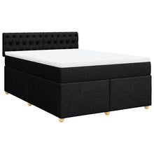 Boxspring met matras stof zwart 160x200 cm