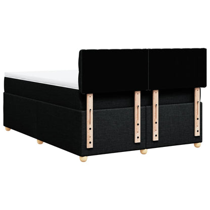 Boxspring met matras stof zwart 160x200 cm