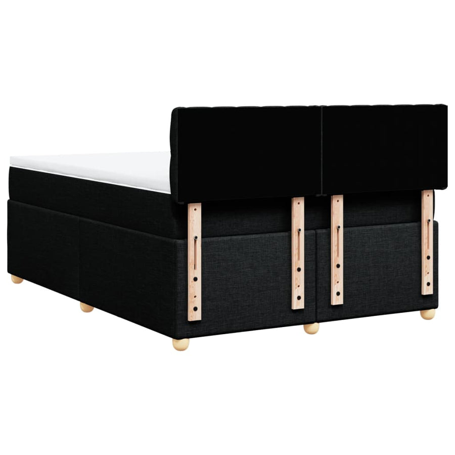Boxspring met matras stof zwart 160x200 cm