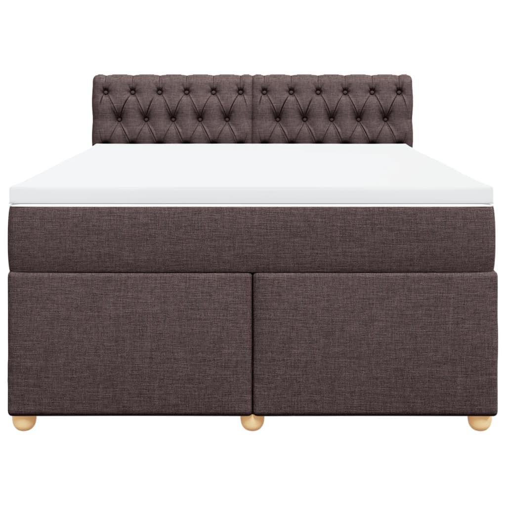 Boxspring met matras stof donkerbruin 160x200 cm