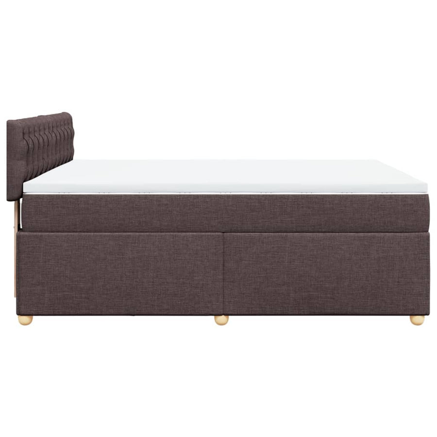 Boxspring met matras stof donkerbruin 160x200 cm