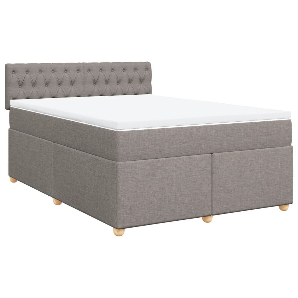 Boxspring met matras stof taupe 160x200 cm
