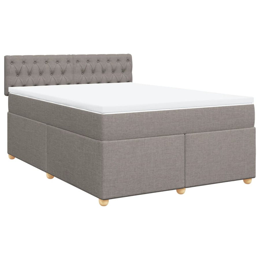 Boxspring met matras stof taupe 160x200 cm