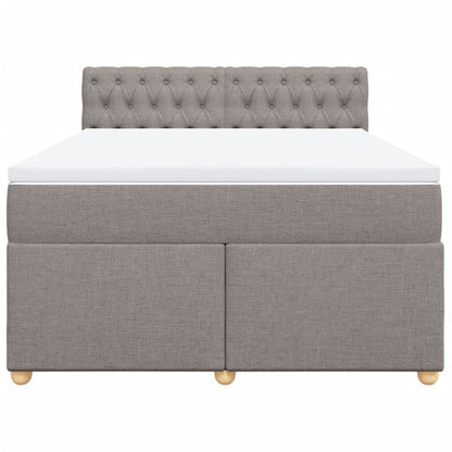 Boxspring met matras stof taupe 160x200 cm