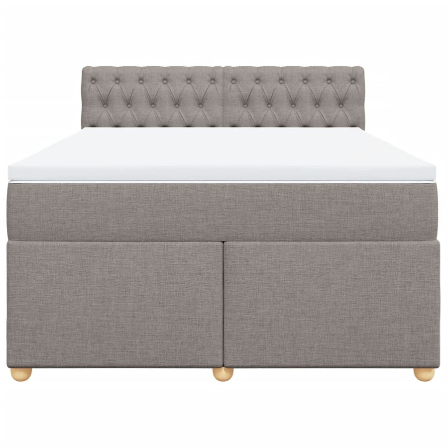 Boxspring met matras stof taupe 160x200 cm