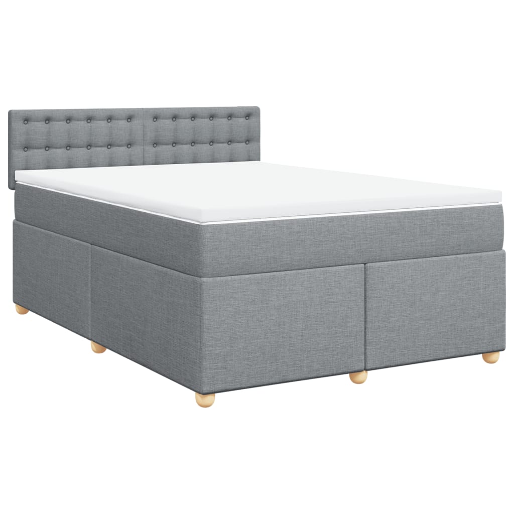 Boxspring met matras stof lichtgrijs 160x200 cm