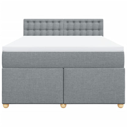 Boxspring met matras stof lichtgrijs 160x200 cm