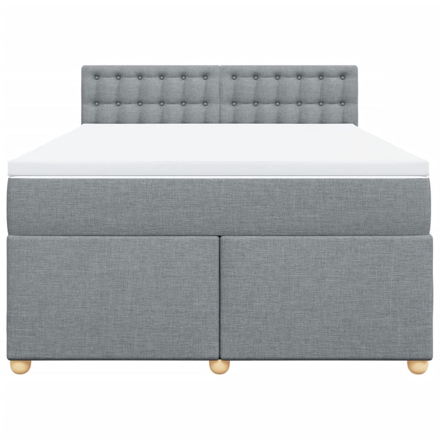 Boxspring met matras stof lichtgrijs 160x200 cm