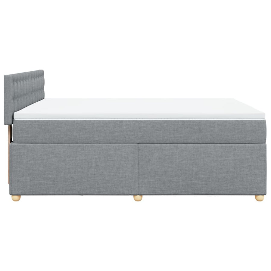 Boxspring met matras stof lichtgrijs 160x200 cm