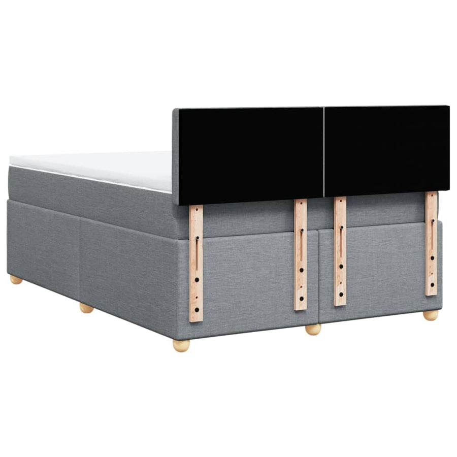 Boxspring met matras stof lichtgrijs 160x200 cm