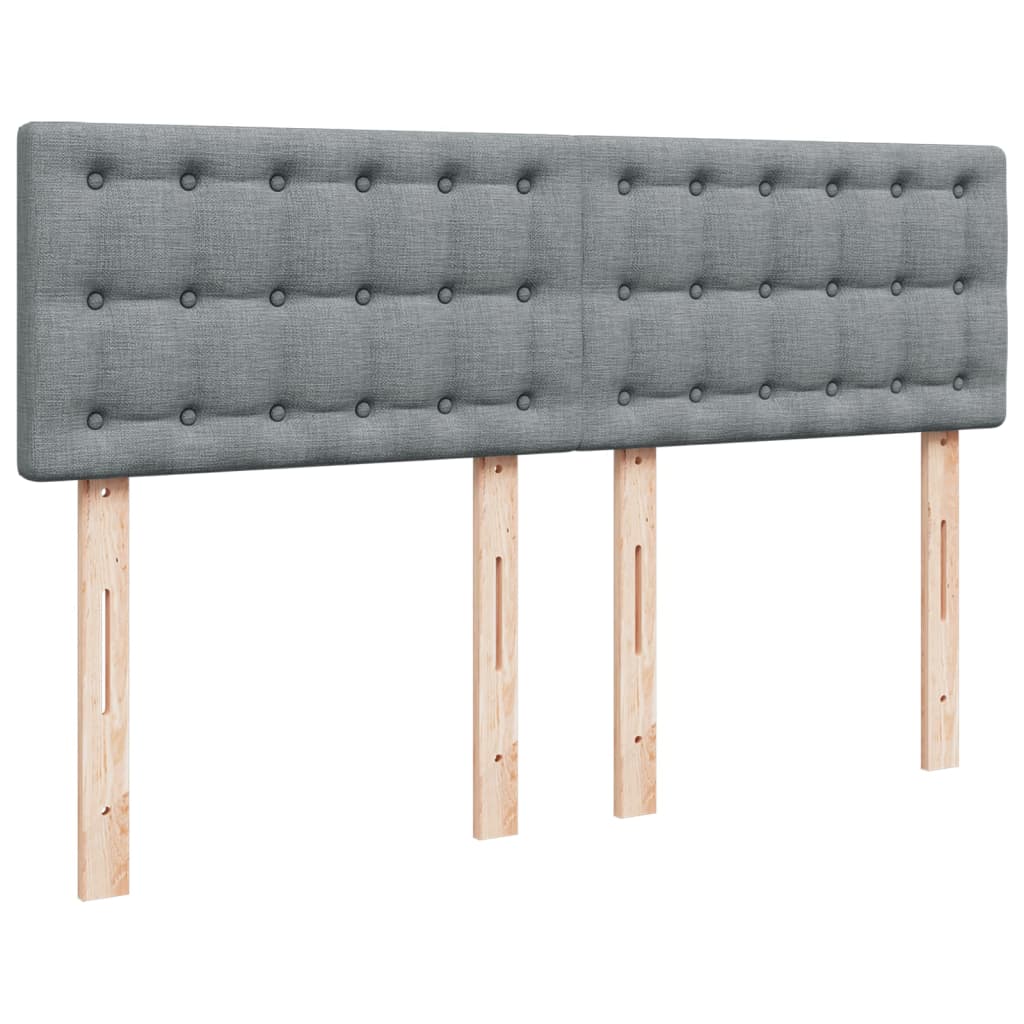 Boxspring met matras stof lichtgrijs 160x200 cm
