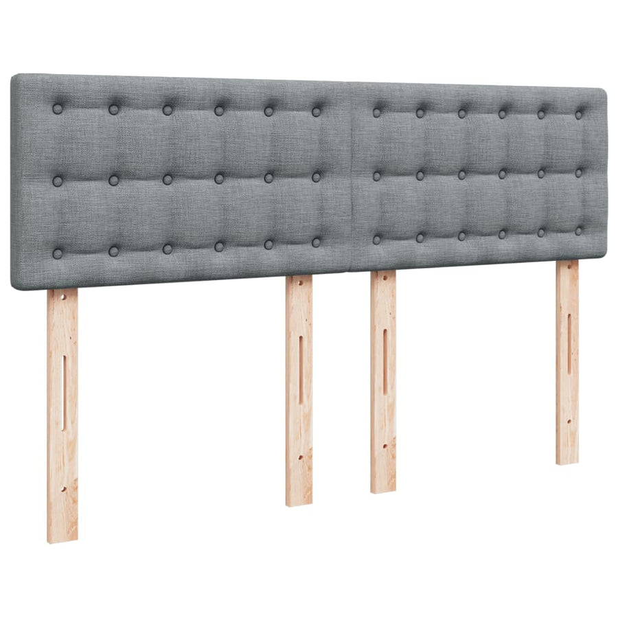 Boxspring met matras stof lichtgrijs 160x200 cm