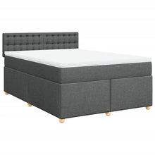 Boxspring met matras stof donkergrijs 160x200 cm