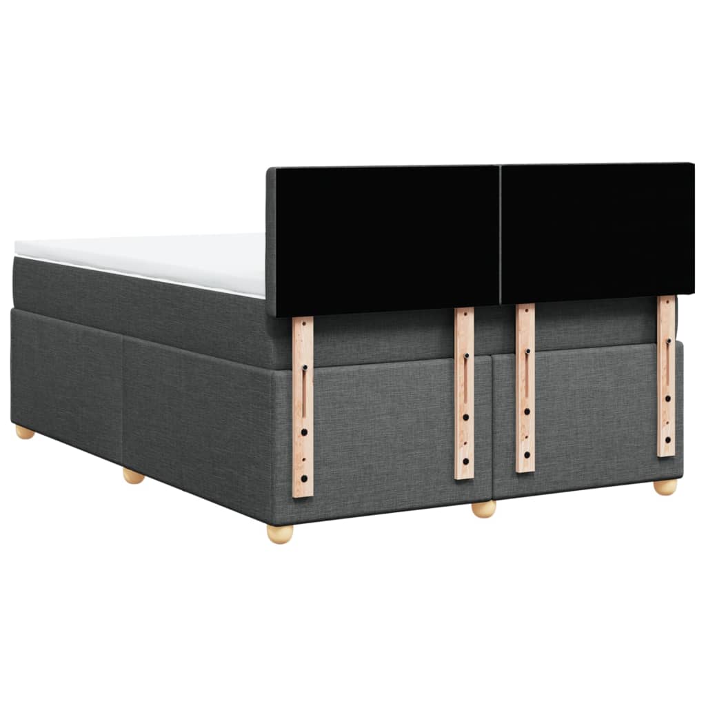 Boxspring met matras stof donkergrijs 160x200 cm