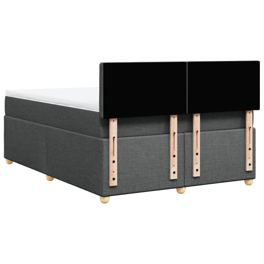 Boxspring met matras stof donkergrijs 160x200 cm