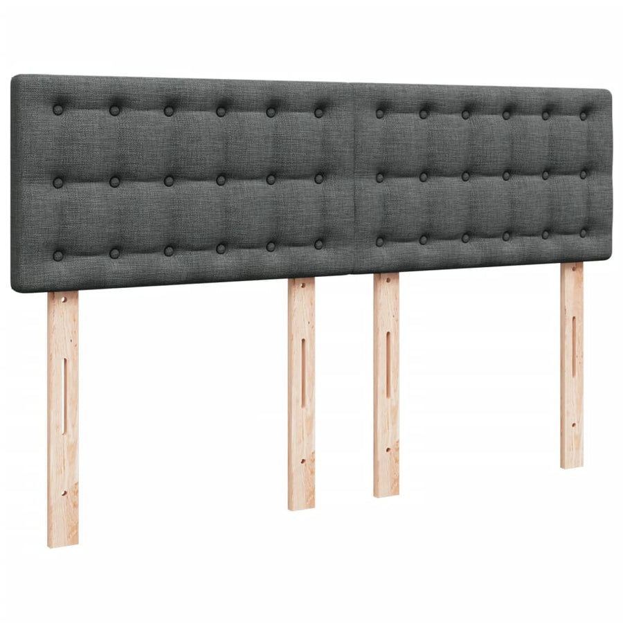 Boxspring met matras stof donkergrijs 160x200 cm