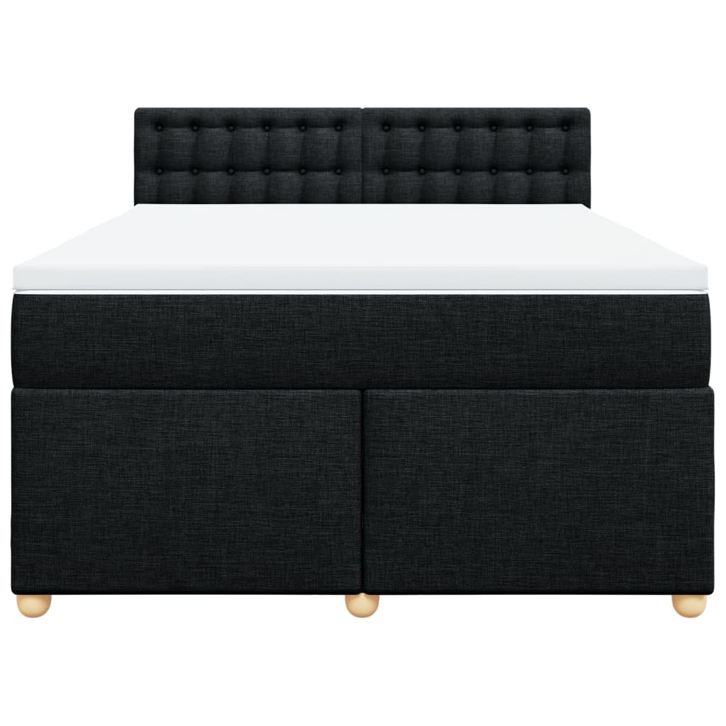 Boxspring met matras stof zwart 160x200 cm