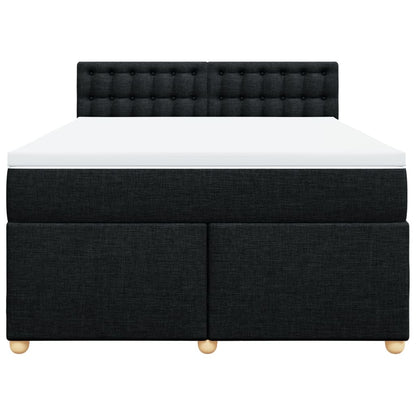 Boxspring met matras stof zwart 160x200 cm