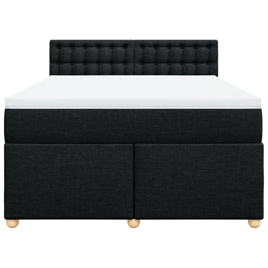 Boxspring met matras stof zwart 160x200 cm