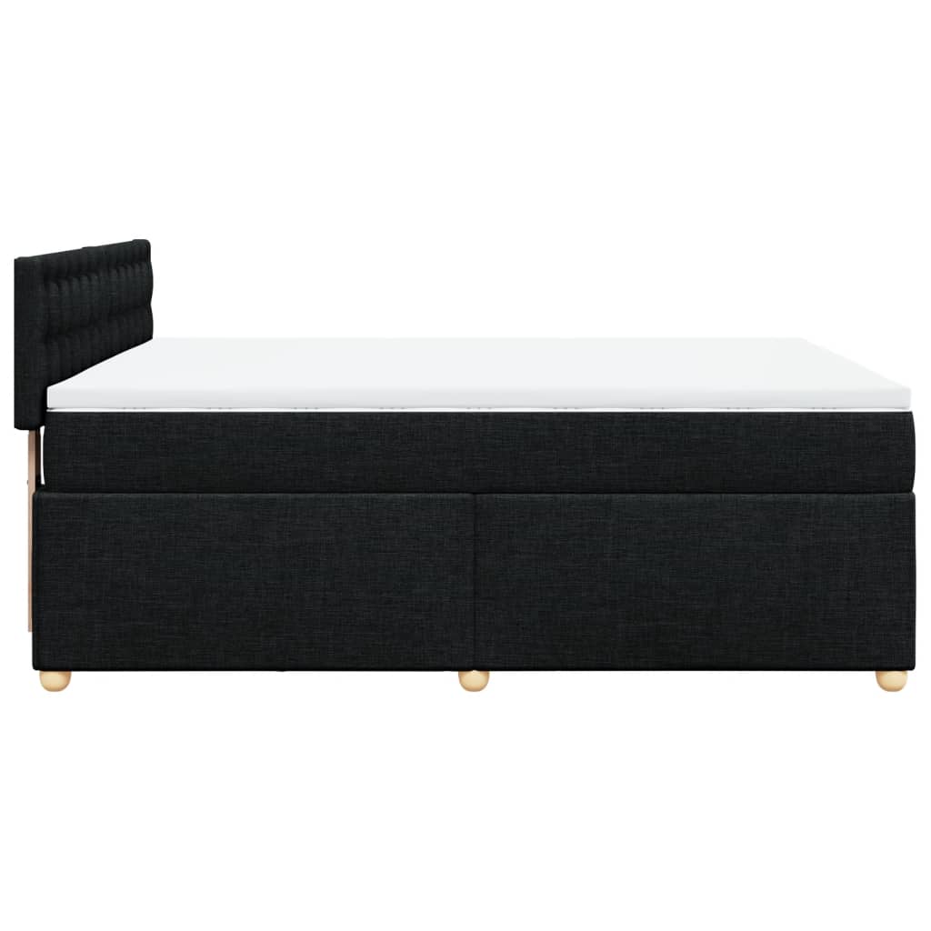 Boxspring met matras stof zwart 160x200 cm