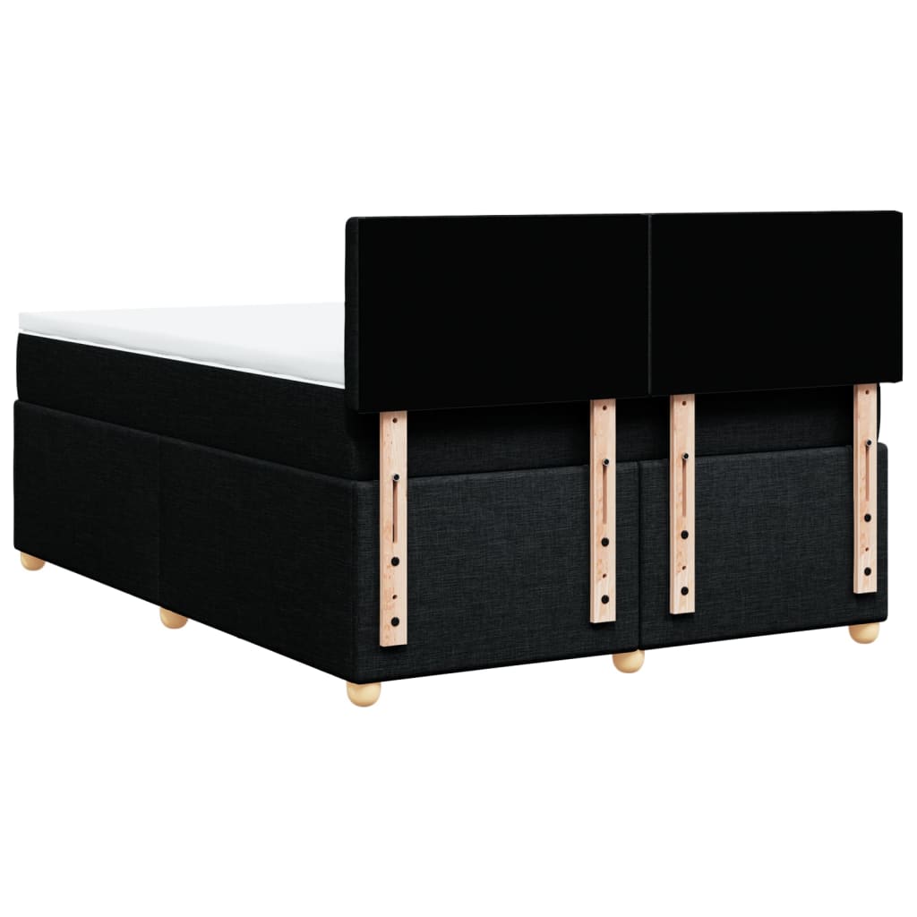 Boxspring met matras stof zwart 160x200 cm