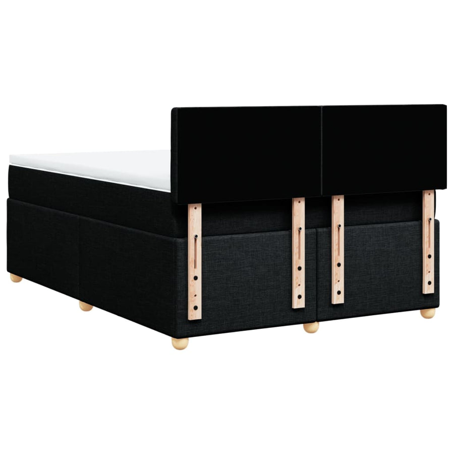 Boxspring met matras stof zwart 160x200 cm