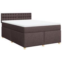 Boxspring met matras stof donkerbruin 160x200 cm