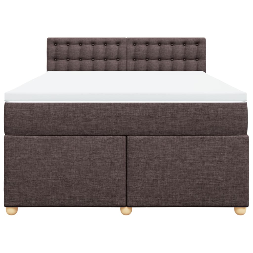 Boxspring met matras stof donkerbruin 160x200 cm