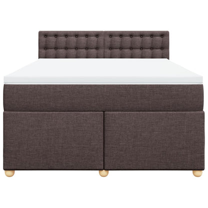 Boxspring met matras stof donkerbruin 160x200 cm