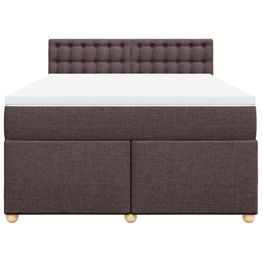 Boxspring met matras stof donkerbruin 160x200 cm
