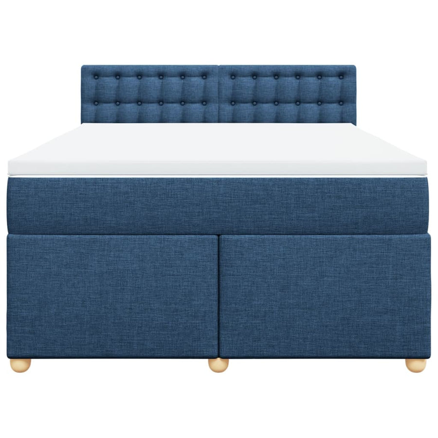 Boxspring met matras stof blauw 160x200 cm