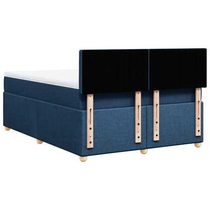 Boxspring met matras stof blauw 160x200 cm