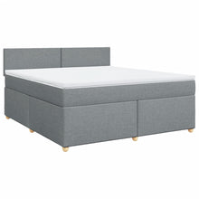 Boxspring met matras stof lichtgrijs 180x200 cm