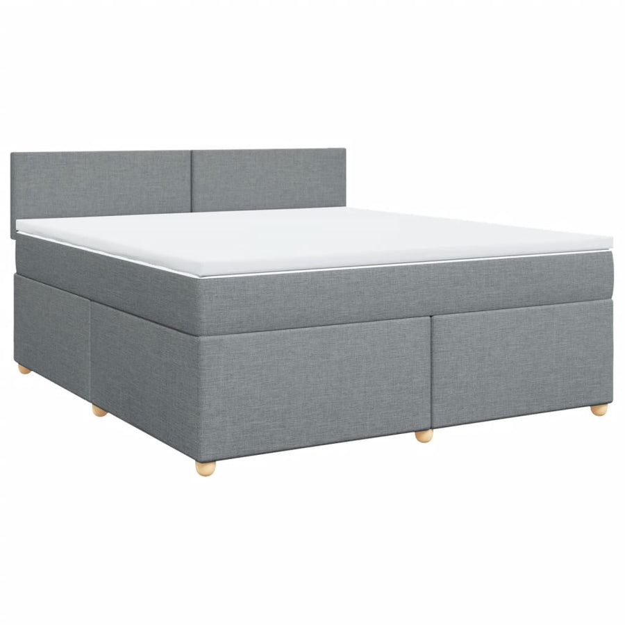Boxspring met matras stof lichtgrijs 180x200 cm