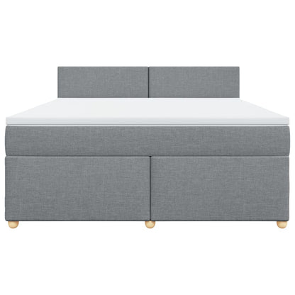 Boxspring met matras stof lichtgrijs 180x200 cm