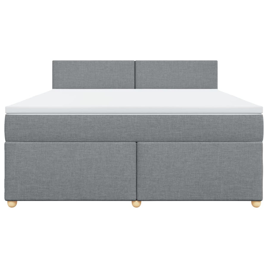 Boxspring met matras stof lichtgrijs 180x200 cm