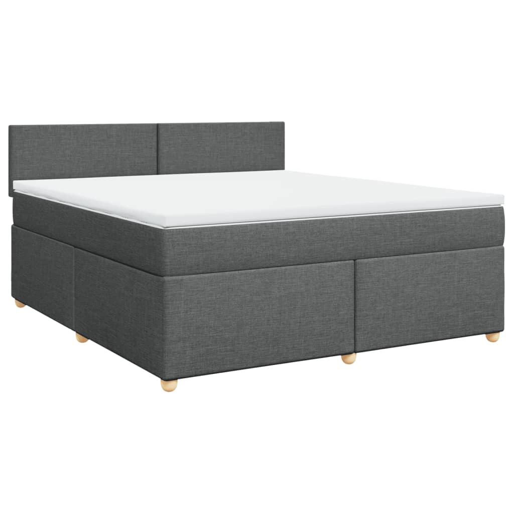 Boxspring met matras stof donkergrijs 180x200 cm