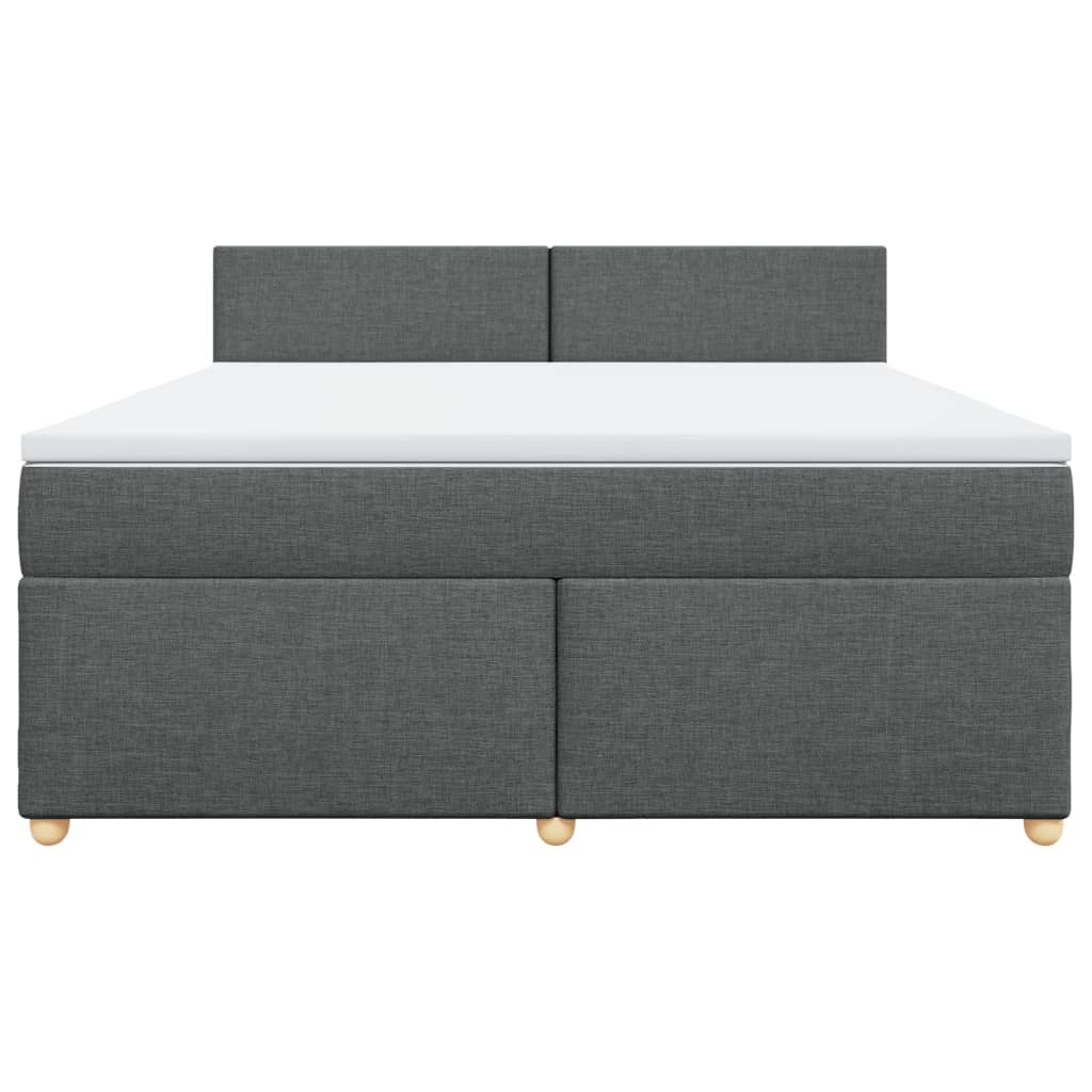 Boxspring met matras stof donkergrijs 180x200 cm