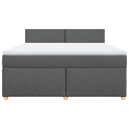 Boxspring met matras stof donkergrijs 180x200 cm
