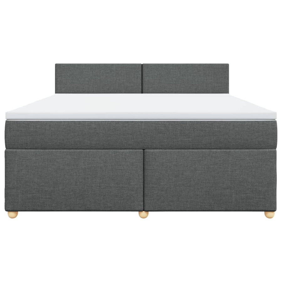 Boxspring met matras stof donkergrijs 180x200 cm