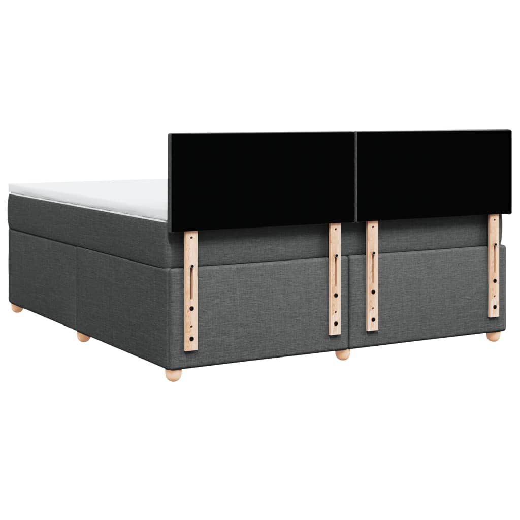 Boxspring met matras stof donkergrijs 180x200 cm