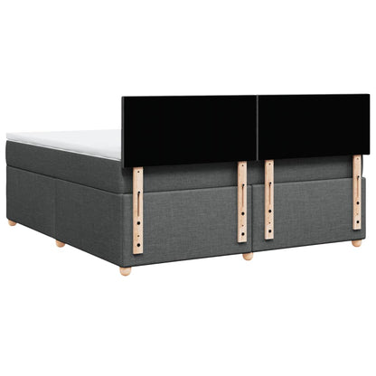 Boxspring met matras stof donkergrijs 180x200 cm