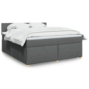 Boxspring met matras 180x200 cm donkergrijs