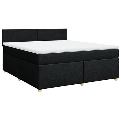 Boxspring met matras stof zwart 180x200 cm